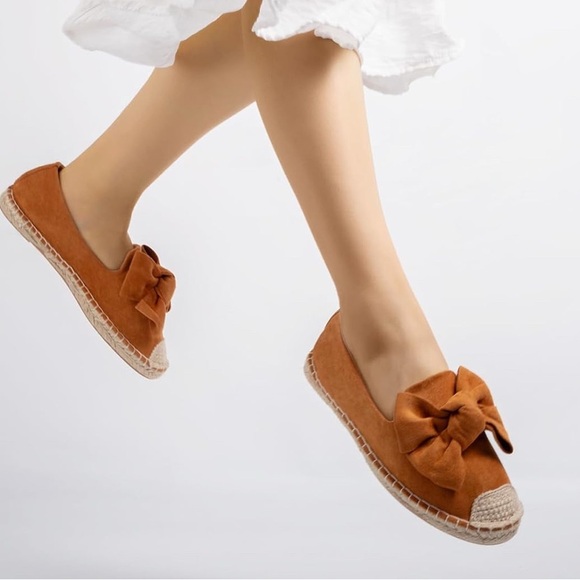 NEW MUSSHOE Espadrilles Sz 8 Womens Suede Burnt Orange Memory Foam Jute Flats - Picture 1 of 14